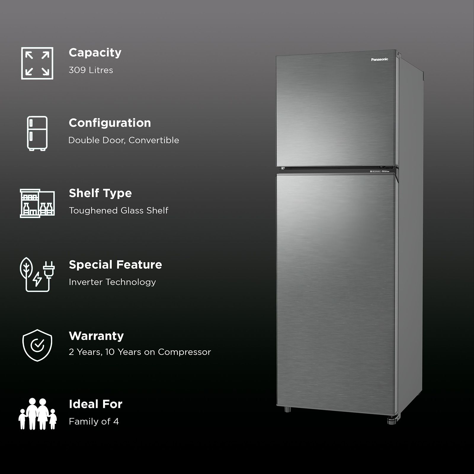 Buy Panasonic Prime 275 Litres 3 Star Frost Free Double Door